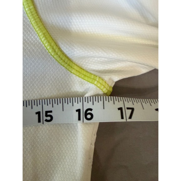 Athleta White Neon Yellow Mesh Back Long Sleeve Performance Top XS 906191 - Picture 4 of 8